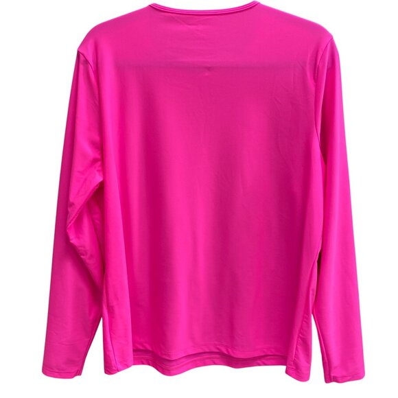 Lands End Long Sleeve Rash Guard Sz XL Barbie Hot Pink Swim Beach Vacation UPF - Picture 6 of 8